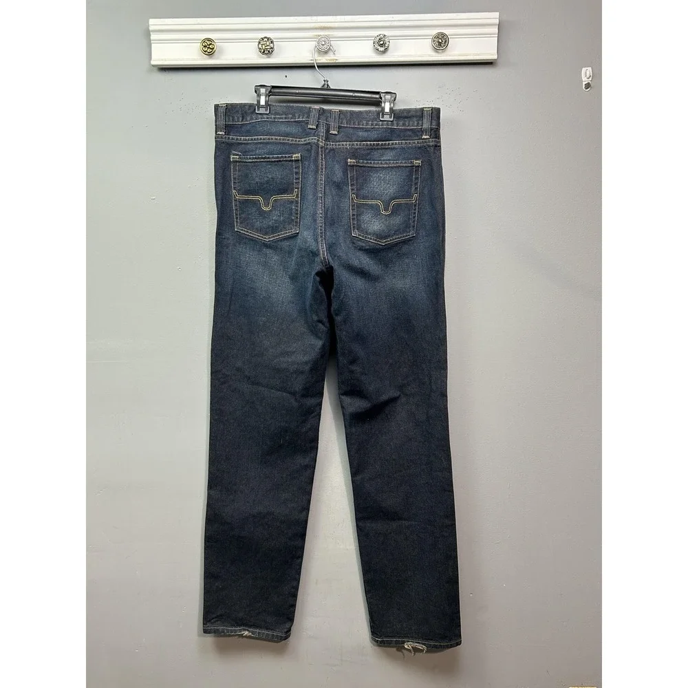Watson Jeans Mens 38x36 Blue Dark Wash Straight Leg Made In USA Denim Workwear - Picture 1 of 10